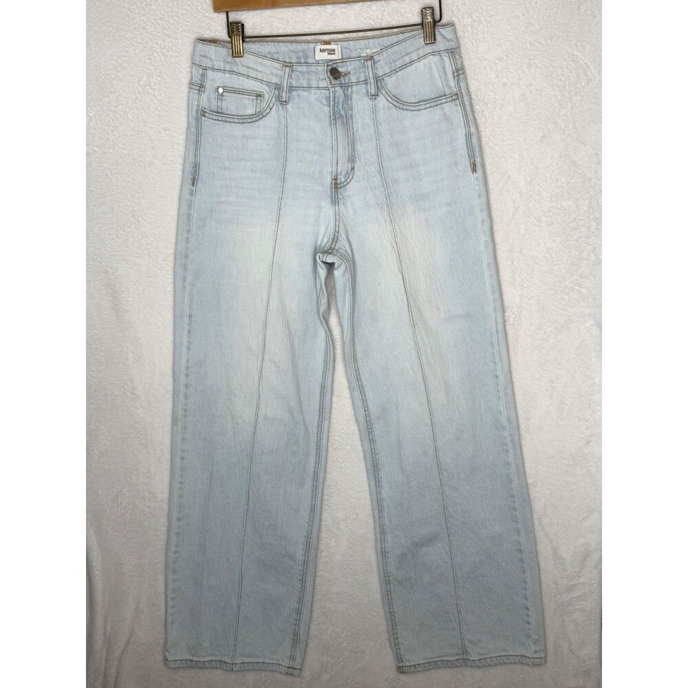 Kensie Jeans The Carla High Rise Wide Leg Light Blue Women's Size 6 Front Seam